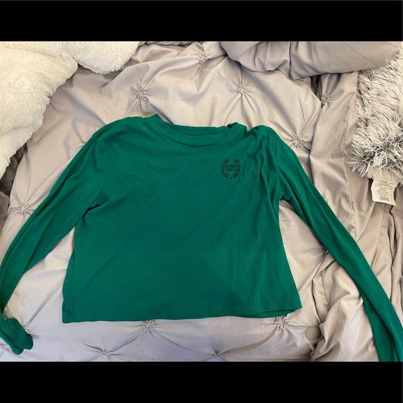 PINK Victoria's Secret Tops - Green PINK Shirt; Long Sleeve; Never Worn Before